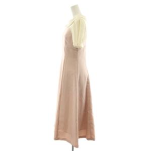 PROPORTION BODY DRESSING プロポーションボディドレッシング タグ付き 23SS レトロカラードッキングワンピース 半袖 ロング S 白 ホワイト ピンク ベージュ