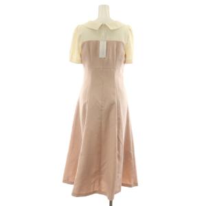 PROPORTION BODY DRESSING プロポーションボディドレッシング タグ付き 23SS レトロカラードッキングワンピース 半袖 ロング S 白 ホワイト ピンク ベージュ