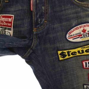 DSQUARED2 デニムパンツ ジーンズ USED加工 ワッペン 48 青 ブルー /YM