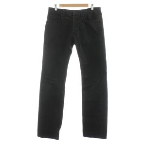 チノパン ストレート ボタンフライ コットン 32 黒 ブラック /KU