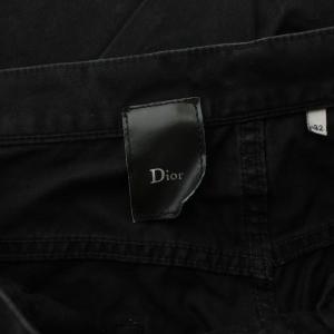Dior チノパン ストレート ボタンフライ コットン 32 黒 ブラック /KU