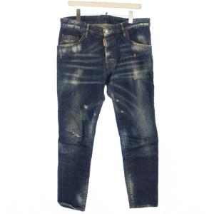 SKATER JEAN ダメージ加工 USED加工 デニム パンツ ジーンズ ボタンフライ 50 青 S71LB0469