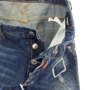 DSQUARED2 COOL GUY JEAN ダメージ加工 リペア加工 デニム パンツ ジーンズ ボタンフライ 48 青