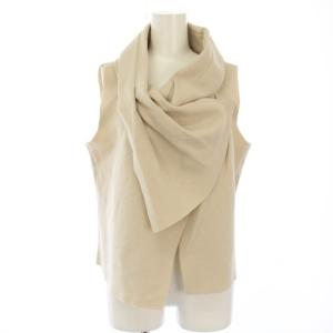 エリーシャ &.EYCIA' ニット カットソー ノースリーブ ドレープ ウール 40 ベージュ 30524515