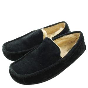 ASCOT アスコット スエード シープスキン モカシン スリッポン US8 黒 ブラック 5775 /G