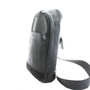 COACH スリングバッグ ボディバッグ 型押しレザー 切替 黒 ブラック F11236 /KU
