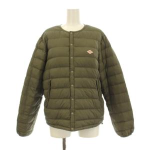 クルーネック インナーダウンジャケット ナイロン M カーキ DT-A0001 /KU