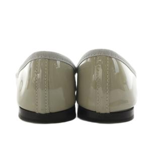 Repetto バレエシューズ パンプス リボン エナメル 37 グレー /AN7