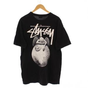 Tシャツ カットソー 半袖 プリント L 黒 /KH