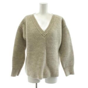 ニット セーター Vネック ウール 長袖 グレー /AN63