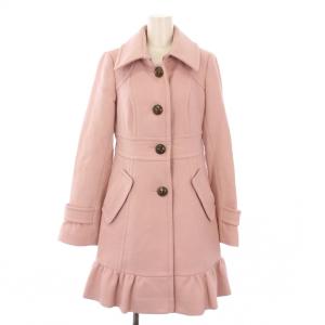 ステンカラーコート アウター ロング 裏地チェック 38 ピンク FNF09-814-10 /KH