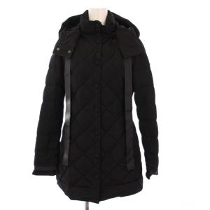 ダウンコート アウター ミドル丈 キルティング フーディ 40 黒 /KH