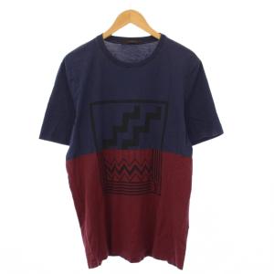 Tシャツ カットソー 半袖 プリント XL 紺 ボルドー RM162M JEZ HAY22W /KH