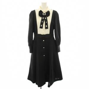 24年製 配色切り替えイノセントドレス ワンピース 38 ブラック