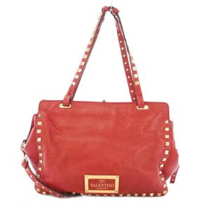 ロックスタッズ 2WAY ハンドバッグ レッド