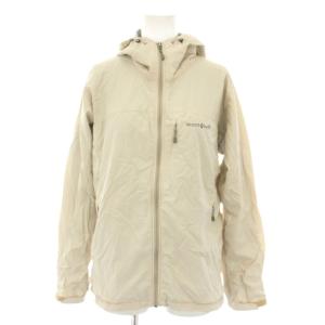 ライトシェル パーカ  ジップアップパーカー マウンテンパーカー ブルゾン アウター ロゴ刺繍 M ベージュ