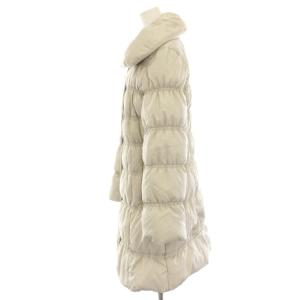 courreges シャーリングダウンコート ダブルジップ ボリュームカラー ロング ナイロン 40 ライトグレー ECUAK-67490