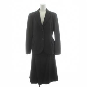 スーツ セットアップ テーラードジャケット スカート ミモレ ロング デザイン ウール 38 グレー /KU