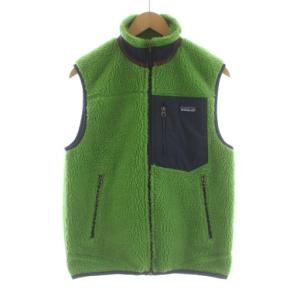 レトロX ボアフリースベスト スタンドカラー ジップアップ S 黄緑 23047 /KU