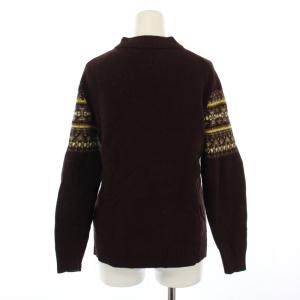 BURBERRY LONDON ニット セーター 長袖 柄 カシミヤ L 茶 /BM