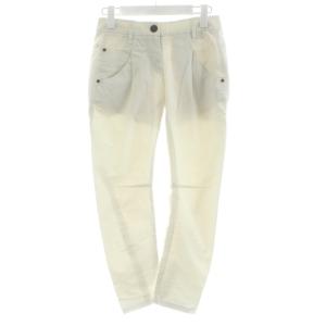 テーパードパンツ ジップフライ ストレッチ 36 白 ホワイト DT7229162 /KU