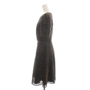 TOCCA ワンピース ひざ丈 フレア 花柄 半袖 0 茶 ブラウン /RR