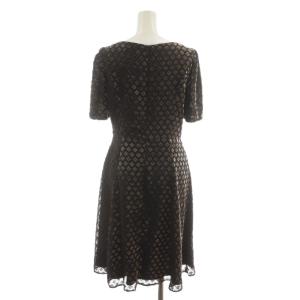 TOCCA ワンピース ひざ丈 フレア 花柄 半袖 0 茶 ブラウン /RR