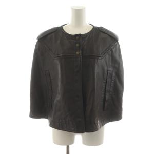 ポンチョ レザー 42 黒 ブラック /AN39