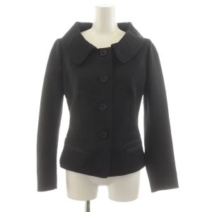 ジャケット シングル シルク 絹 38 黒 ブラック 10048 /AN38
