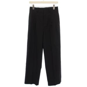 24SS ハイウエストワイドストレートトラウザーズ パンツ ジップフライ 38 黒 24030900402110