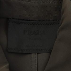 PRADA ステンカラーコート ミドル丈 M 茶 ブラウン ジップアップ /AN70