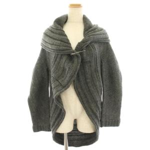 ヨウジヤマモト ニットカーディガン ポンチョジャケット ウール 長袖 2 グレー 厚手 YC-K35-172