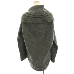 Y's ヨウジヤマモト ニットカーディガン ポンチョジャケット ウール 長袖 2 グレー 厚手 YC-K35-172