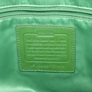 COACH オプアート トートバッグ ハンドバッグ ショルダーバッグ 総柄 PVCキャンバス ベージュ 緑 グリーン