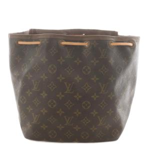 LOUIS VUITTON プチノエ モノグラム 巾着 ショルダーバッグ ブラウン M42226