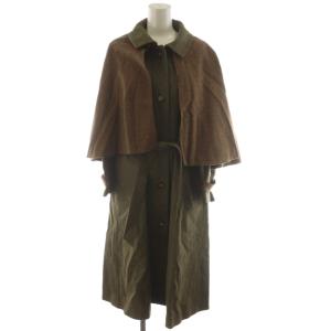 ステンカラーコート ロング丈 アウター 36 緑 グリーン /AN67