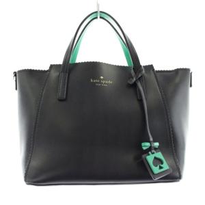 ハンドバッグ カウレザー チャーム ロゴ 紺 ネイビー /KU