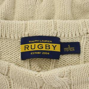 RALPH LAUREN RUGBY ニット セーター 長袖 ロゴ 刺繍 S ベージュ 0161998FZ /AN46