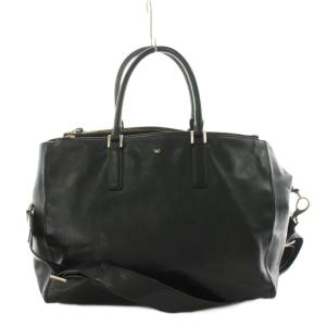 ハンドバッグ ショルダーバッグ 2way レザー 黒 ブラック /AN6