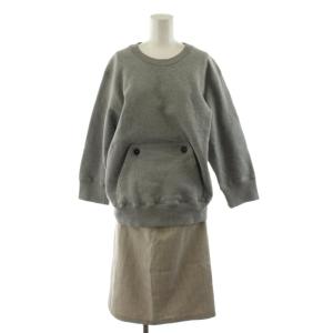 18AW 3WAYドッキングスウェット ワンピース ロング 長袖 36 グレー ベージュ S52CT0339