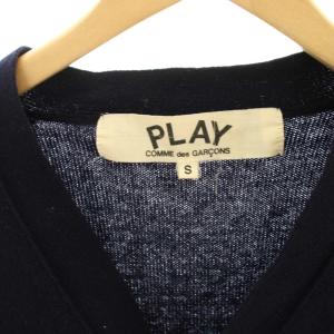 PLAY Comme des Garçons AD2006 ニットカーディガン ハートロゴ 長袖 ウール S 紺 ネイビー AZ-N008 /HN