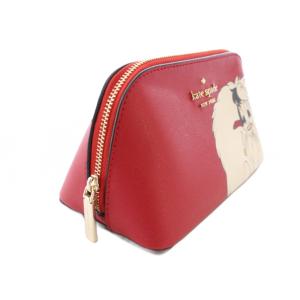 kate spade new york Small Cosmetic Case Disney ポーチ ラウンドファスナー レザー 赤 K8243