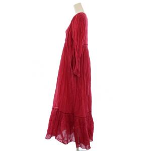 NE QUITTEZ PAS! COTTON VOILE GATHER DRESS ワンピース ロング 長袖 M ピンク 010441GT2