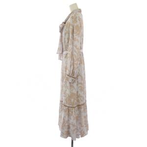 GRACE CONTINENTAL 25SS サラサプリントリボン付ワンピース 36 0125131100 