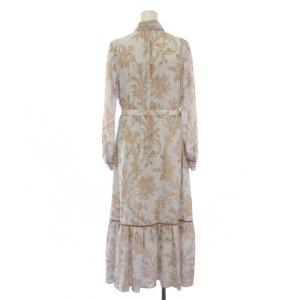 GRACE CONTINENTAL 25SS サラサプリントリボン付ワンピース 36 0125131100 