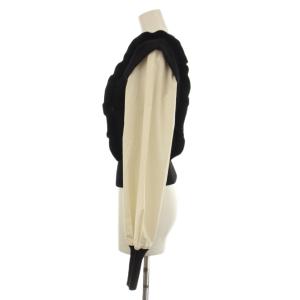 M'S GRACY 25AW ニットコンビトップス カットソー 長袖 38 黒 白 MK-518619 /KH