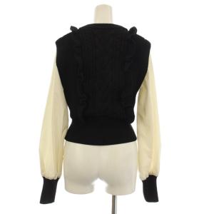 M'S GRACY 25AW ニットコンビトップス カットソー 長袖 38 黒 白 MK-518619 /KH