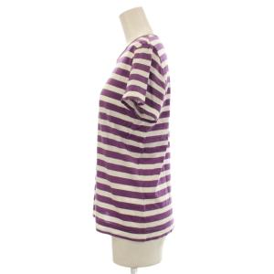 Tao 2009年 Tシャツ S 紫 白 パープル ホワイト ボーダー柄 ラウンドネック 半袖 TE-T018