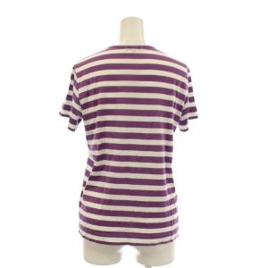 Tao 2009年 Tシャツ S 紫 白 パープル ホワイト ボーダー柄 ラウンドネック 半袖 TE-T018