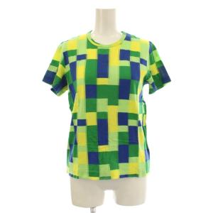Tシャツ F 緑 グリーン ブロックチェック柄 クルーネック 半袖 TT-020150 /KH